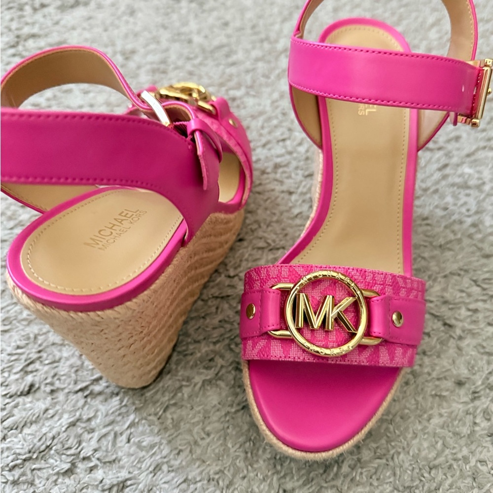 Michael Kors pink Wedge Sandals - Picture 2 of 3